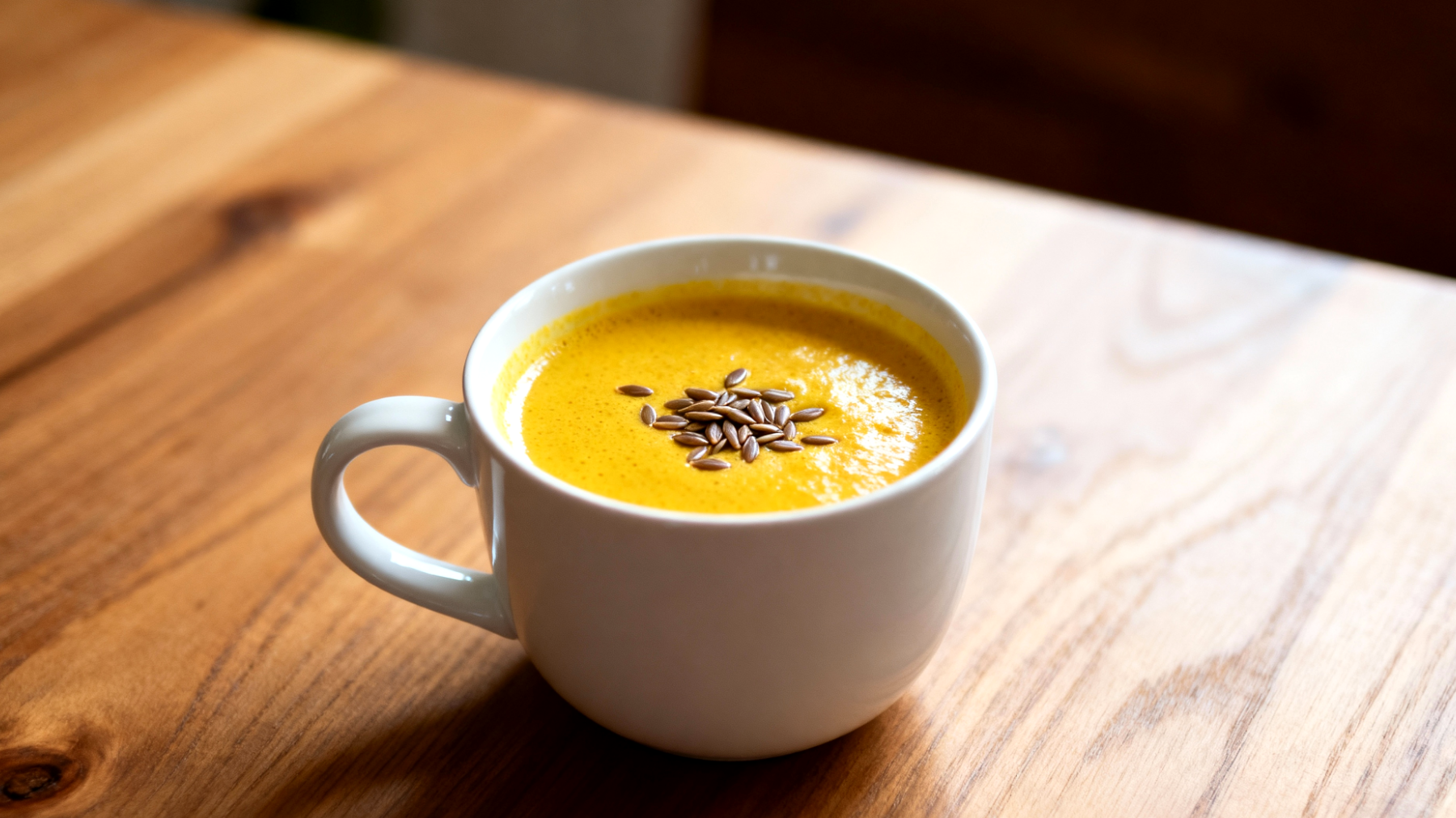 Goldene Milch mit Kurkuma, Ingwer und Leinsamen"